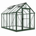 Invernadero de jardín 190 x 190 x 195 cm de aluminio verde con paneles transparentes y ventilación