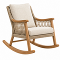 Mecedora 80 x 95 x 100 cm de madera y cuerda beige para interior estilo natural