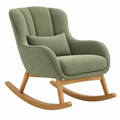 Mecedora 72 x 90 x 102 cm de tela verde con estructura de madera estilo contemporáneo