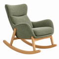 Sillón mecedora 100 x 75 x 105 cm de tela verde y madera estilo nórdico