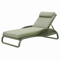 Tumbona reclinable 198 x 72 x 89 cm de metal y cuerda sintética verde para exterior