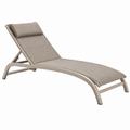 Tumbona de exterior 200 x 65 x 90 cm de aluminio y textil beige reclinable