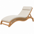 Tumbona 195 x 70 x 85 cm de madera beige para exterior reclinable
