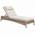 Tumbona de exterior 200 x 70 x 85 cm de metal y cuerda beige reclinable estilo contemporáneo