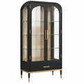 Vitrina 90 x 40 x 190 cm de madera y cristal negro estilo art déco